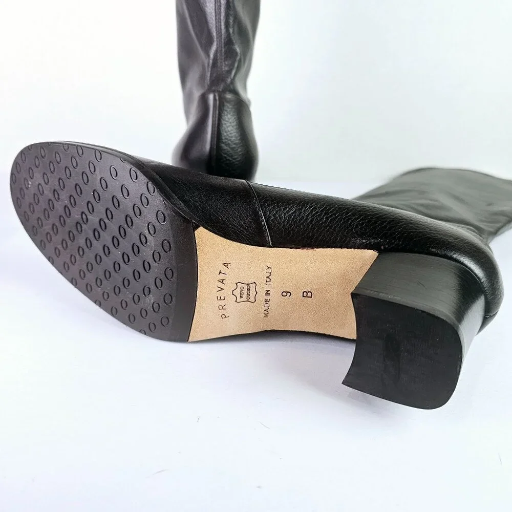 Prevata Tall Brown Nappa Leather Block Heel Pull-on Boot, Italy, $485 MSRP, Sz 9 - Picture 12 of 12